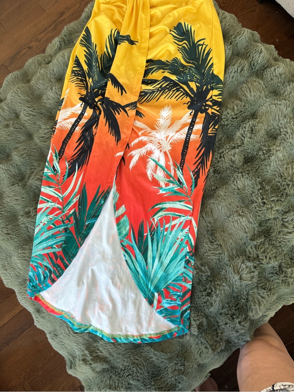 SHEIN Tropical Swim Cover-Up in Size Large